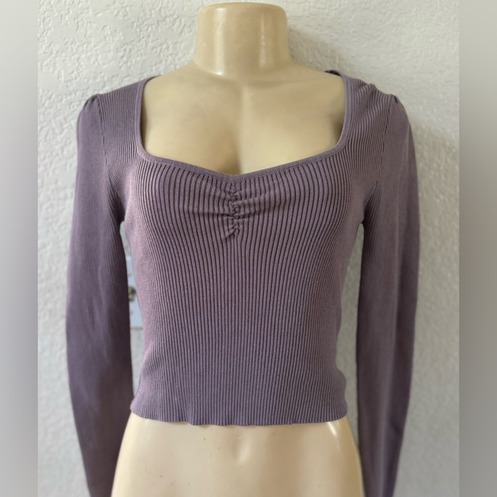 Women's Ribbed Long Sleeve Top - Purple fashion nova sexy